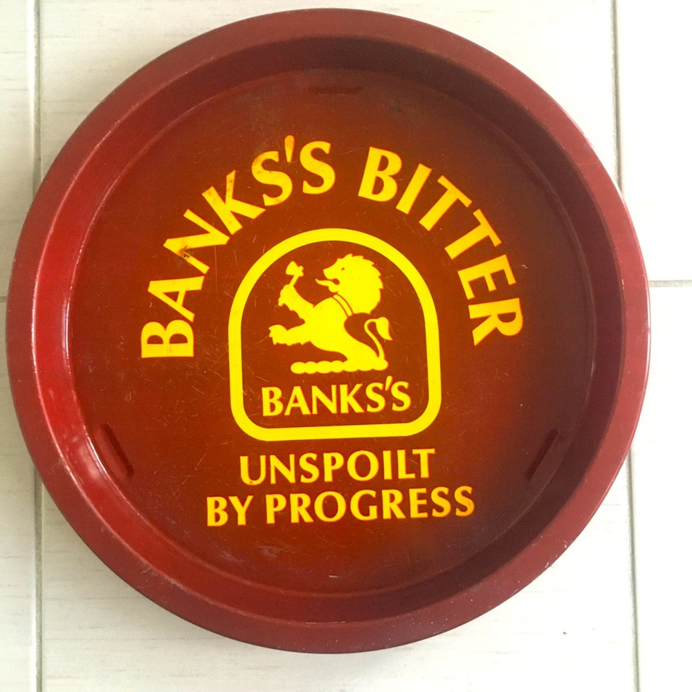 Vintage Banks's Bitter Beer Metal Serving Tray Bar Ware Man Cave